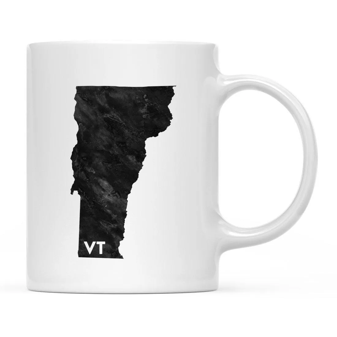 Andaz Press 11oz Modern Black Grunge Abbreviation US State Coffee Mug