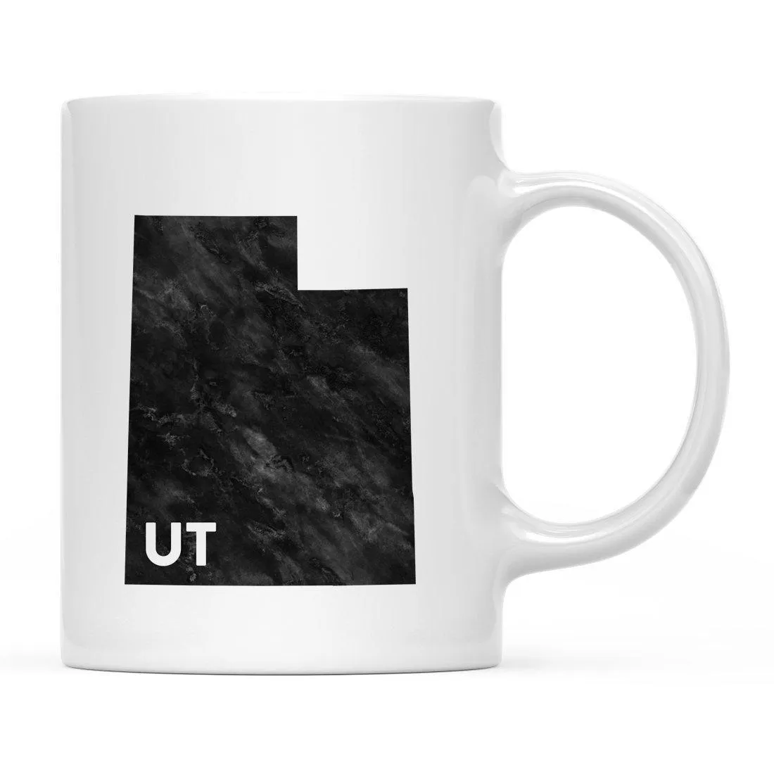 Andaz Press 11oz Modern Black Grunge Abbreviation US State Coffee Mug