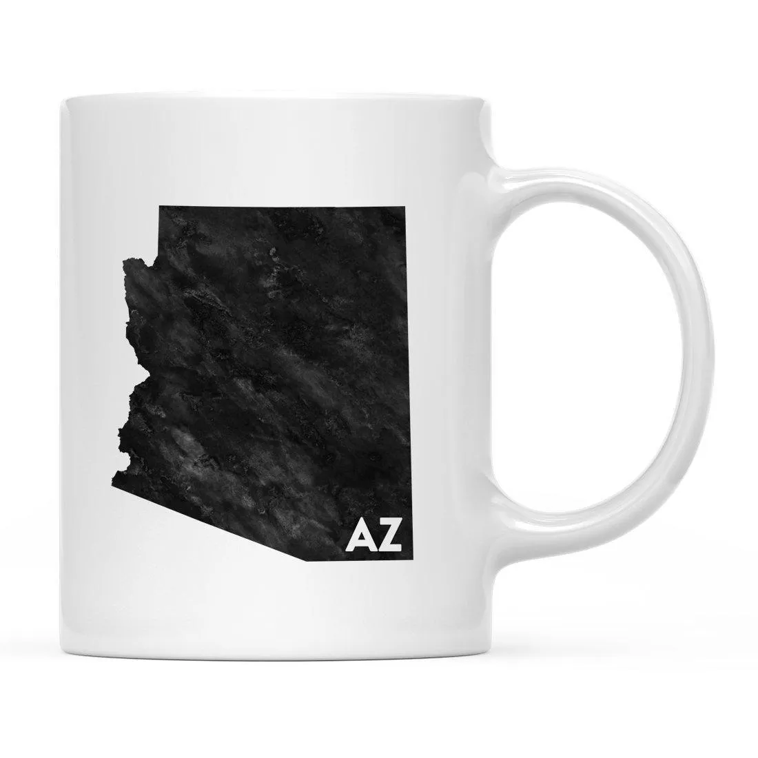 Andaz Press 11oz Modern Black Grunge Abbreviation US State Coffee Mug