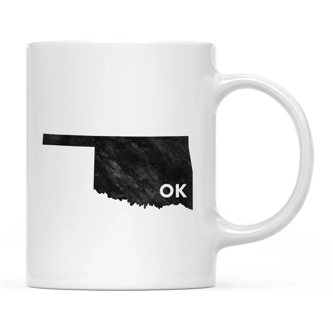 Andaz Press 11oz Modern Black Grunge Abbreviation US State Coffee Mug