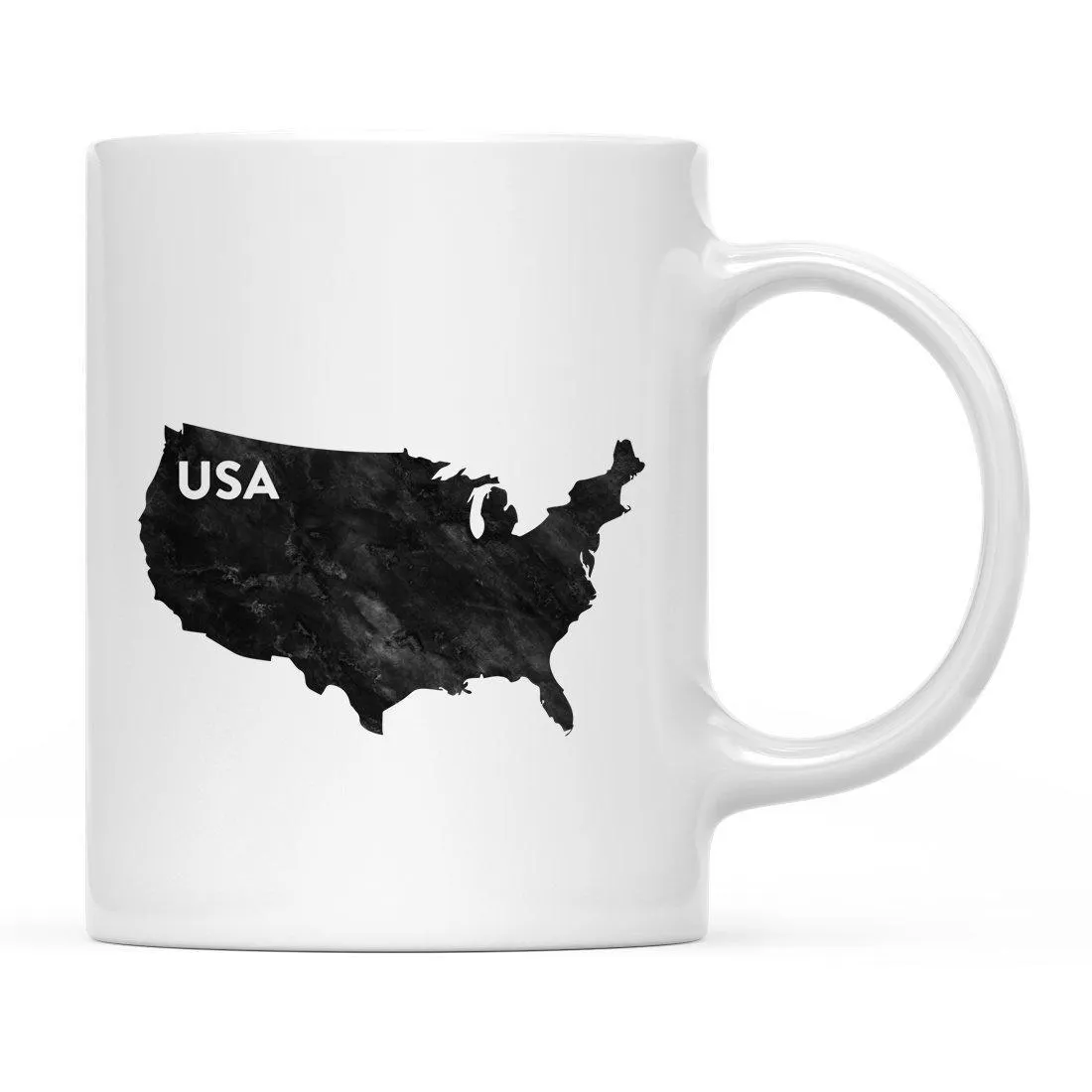 Andaz Press 11oz Modern Black Grunge Abbreviation US State Coffee Mug