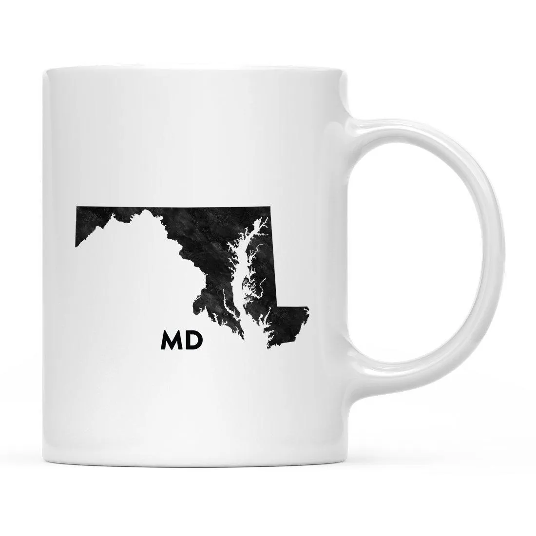 Andaz Press 11oz Modern Black Grunge Abbreviation US State Coffee Mug