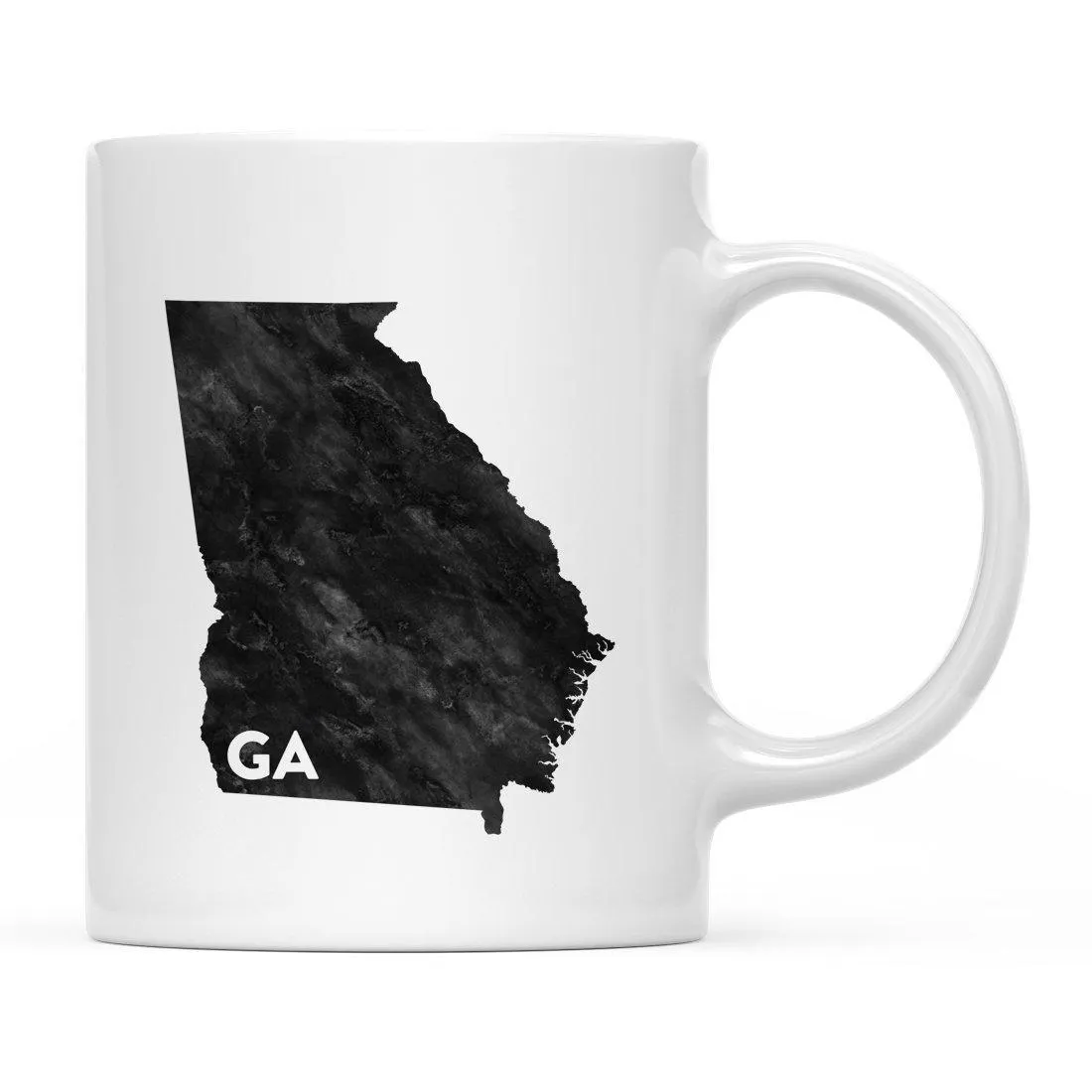 Andaz Press 11oz Modern Black Grunge Abbreviation US State Coffee Mug