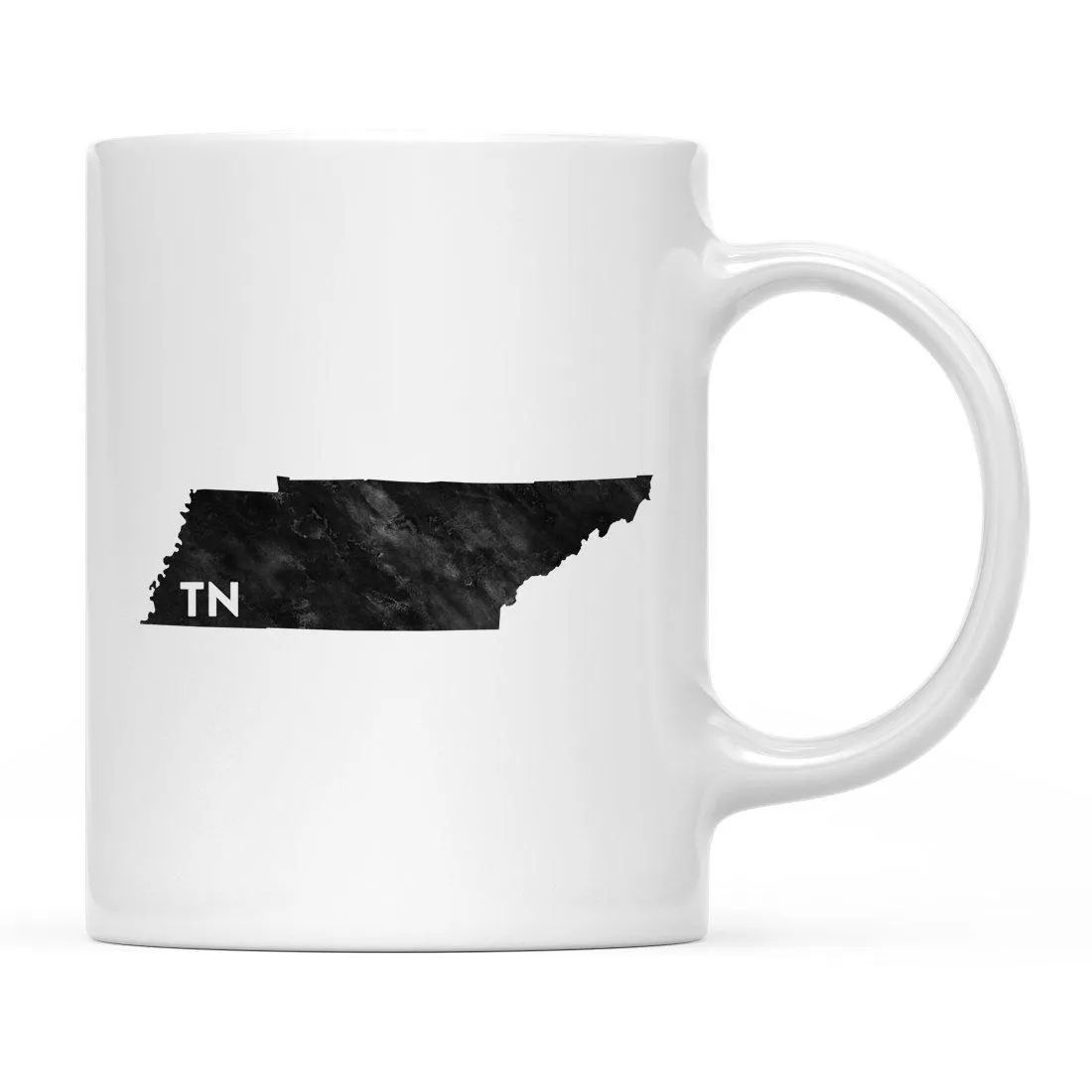 Andaz Press 11oz Modern Black Grunge Abbreviation US State Coffee Mug