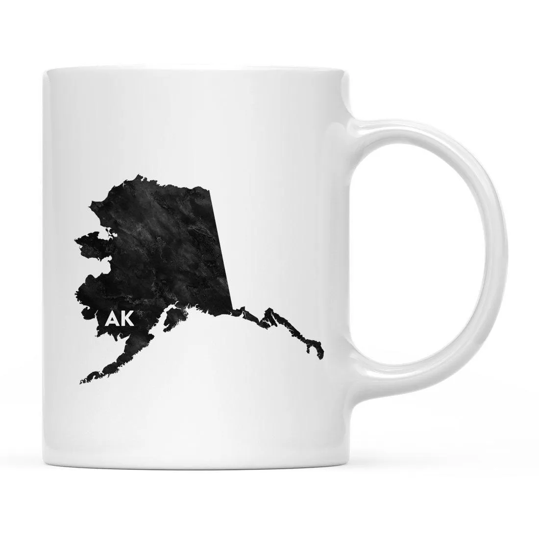 Andaz Press 11oz Modern Black Grunge Abbreviation US State Coffee Mug