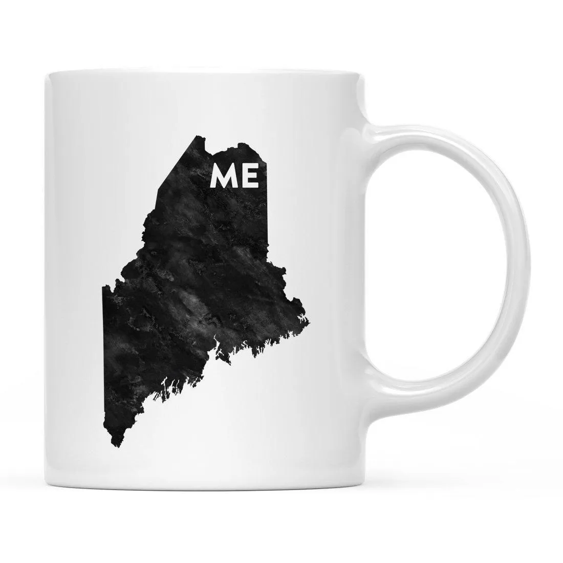 Andaz Press 11oz Modern Black Grunge Abbreviation US State Coffee Mug