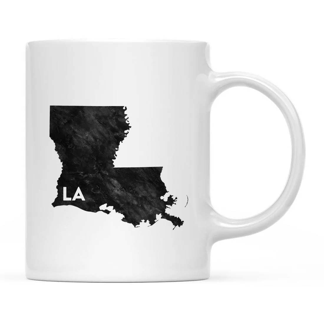 Andaz Press 11oz Modern Black Grunge Abbreviation US State Coffee Mug