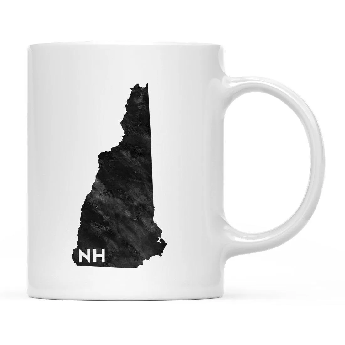 Andaz Press 11oz Modern Black Grunge Abbreviation US State Coffee Mug