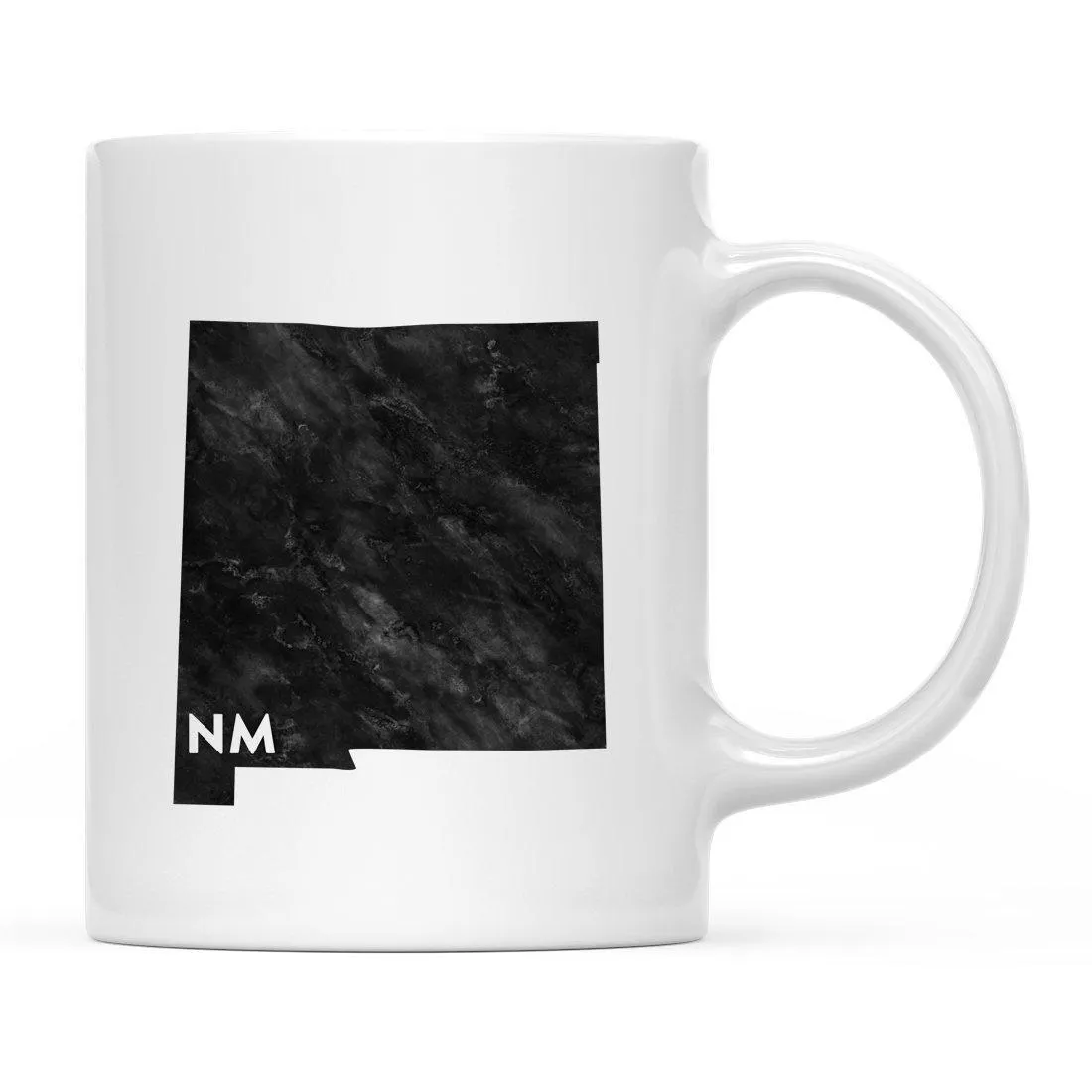 Andaz Press 11oz Modern Black Grunge Abbreviation US State Coffee Mug