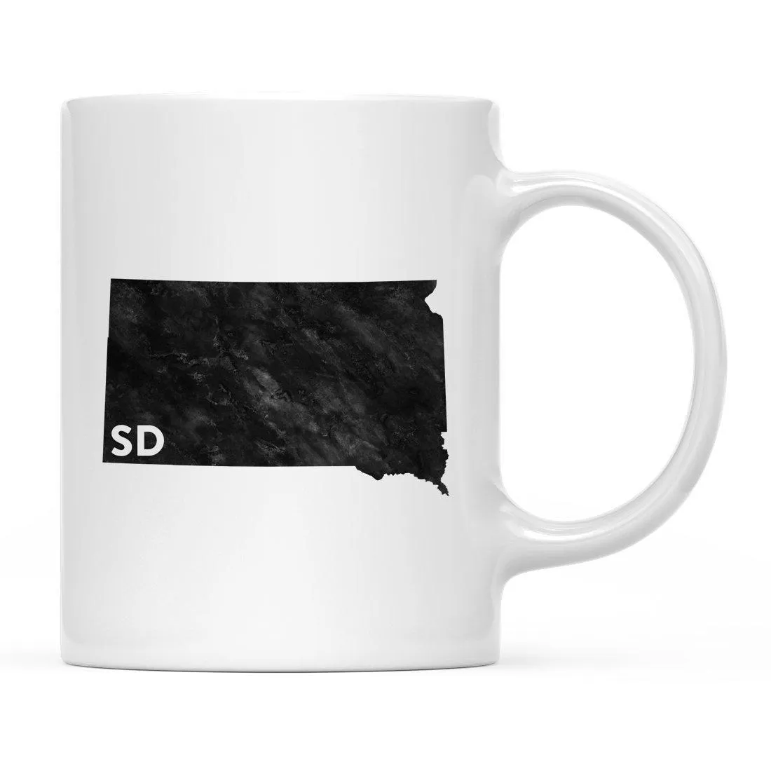 Andaz Press 11oz Modern Black Grunge Abbreviation US State Coffee Mug