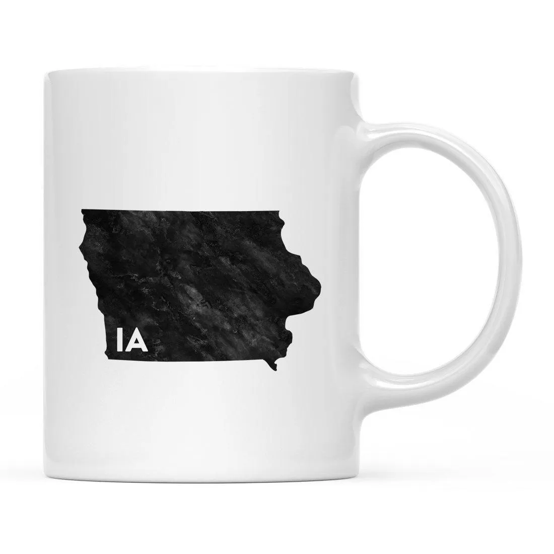 Andaz Press 11oz Modern Black Grunge Abbreviation US State Coffee Mug