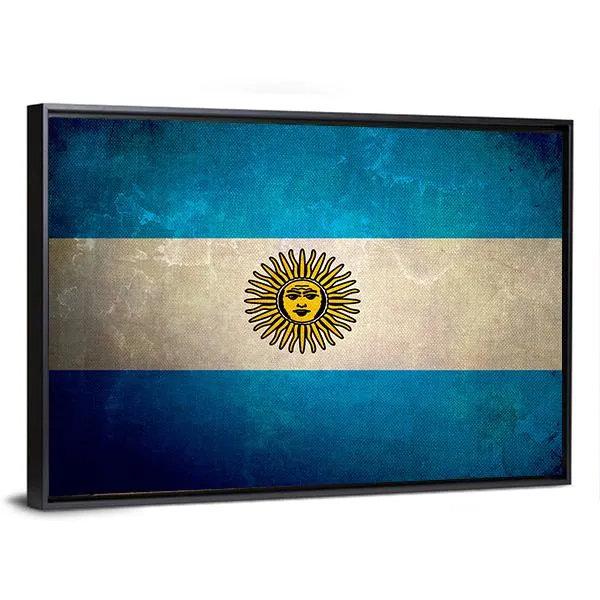 Argentina Flag Grunge Texture Canvas Wall Art