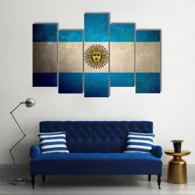 Argentina Flag Grunge Texture Canvas Wall Art