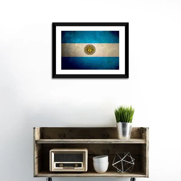 Argentina Flag Grunge Texture Canvas Wall Art