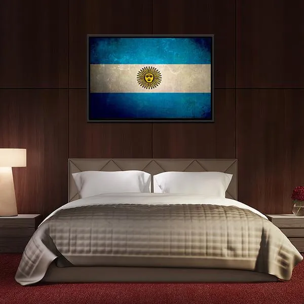 Argentina Flag Grunge Texture Canvas Wall Art