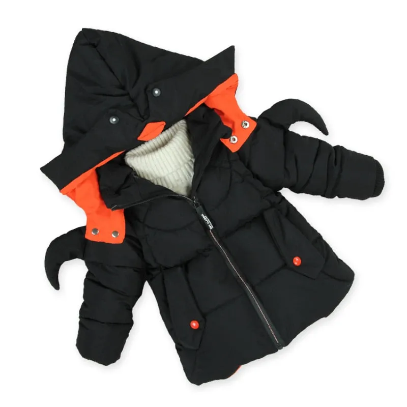 Army Green Children Boys Hooded Coat Parka Big Kids  Winter Overcoat Fashion Boys Jacket Overcoat