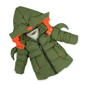 Army Green Children Boys Hooded Coat Parka Big Kids  Winter Overcoat Fashion Boys Jacket Overcoat