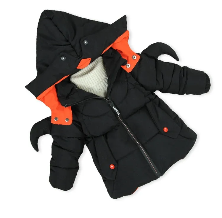 Army Green Children Boys Hooded Coat Parka Big Kids  Winter Overcoat Fashion Boys Jacket Overcoat