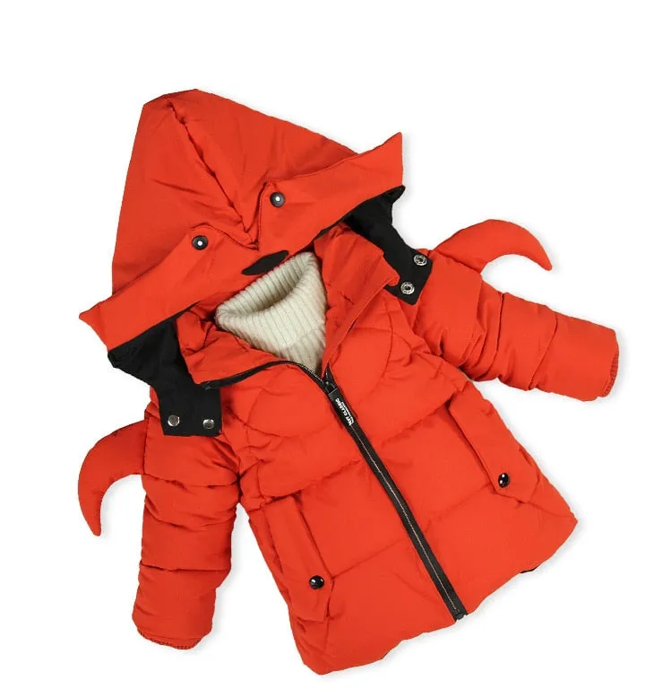 Army Green Children Boys Hooded Coat Parka Big Kids  Winter Overcoat Fashion Boys Jacket Overcoat