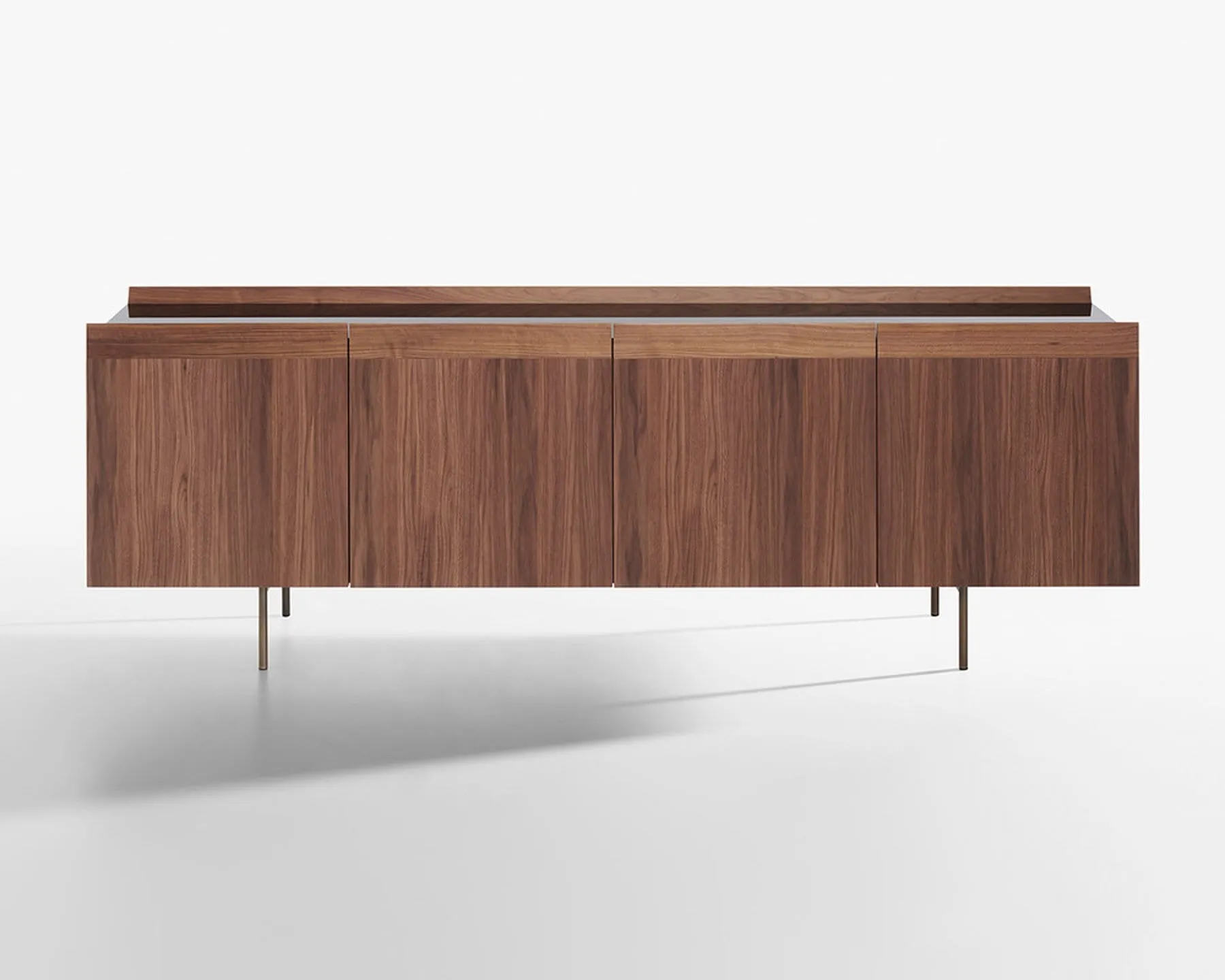 Avant - Sideboard with Bronzed Brass Base and Ash or Canaletto Walnut Frame 4 doors (884/MB1)