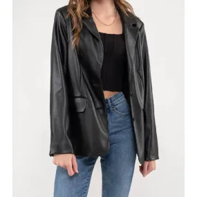 Avery Faux Leather Blazer