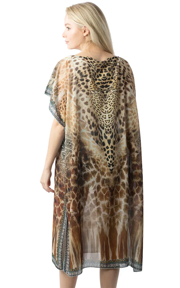 BAAP8627 Animal Print Poncho