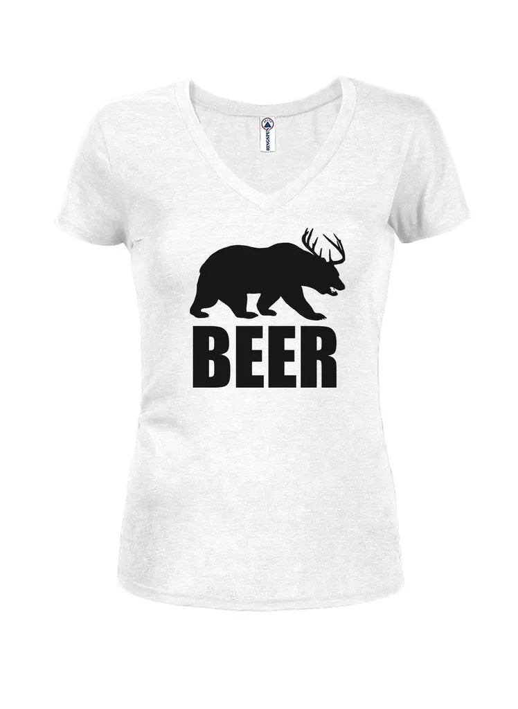 BEER Juniors V Neck T-Shirt