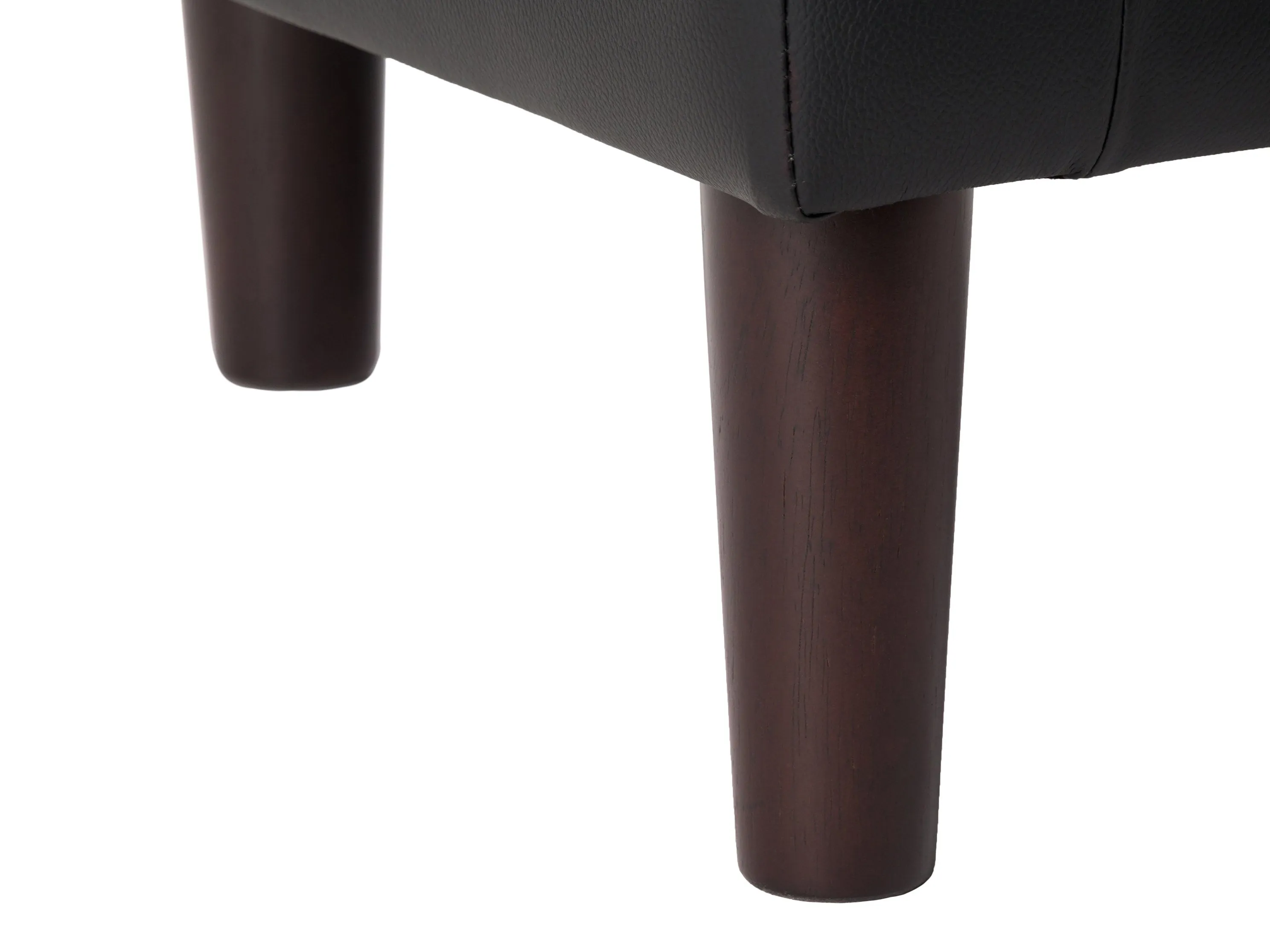 Black Vegan Leather Barrel Chair