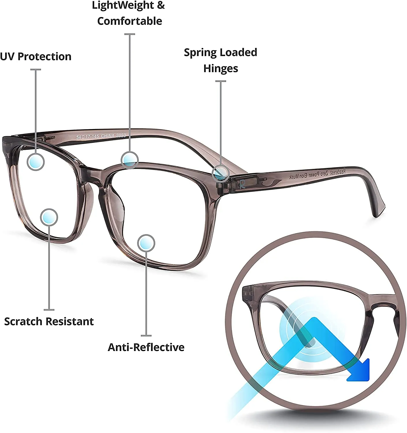 Blue-Light-Blocking-Reading-Glasses-Charcoal-3-00-Magnification-Computer-Glasses