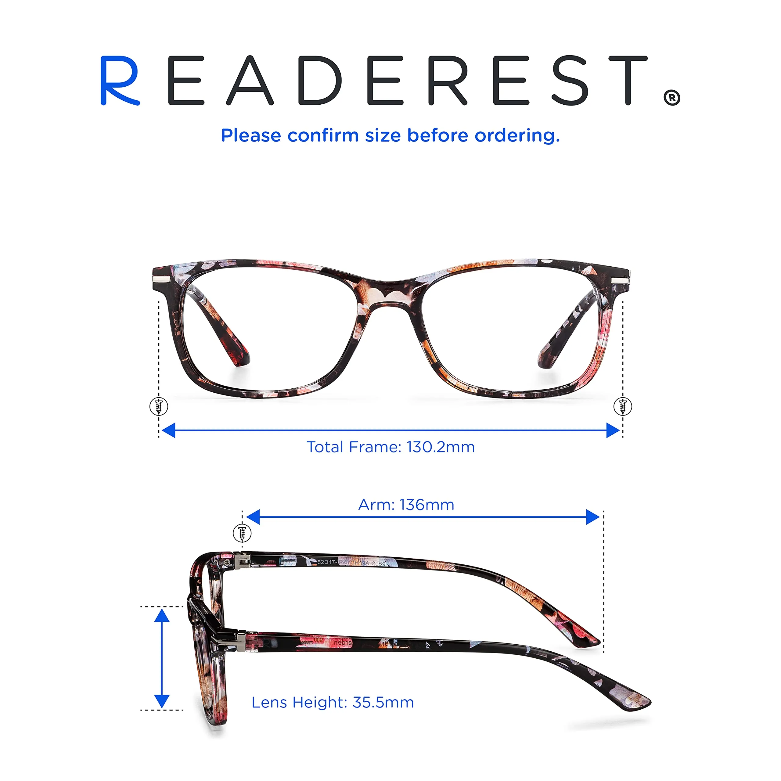 Blue-Light-Blocking-Reading-Glasses-Floral-2-00-Magnification-Computer-Glasses