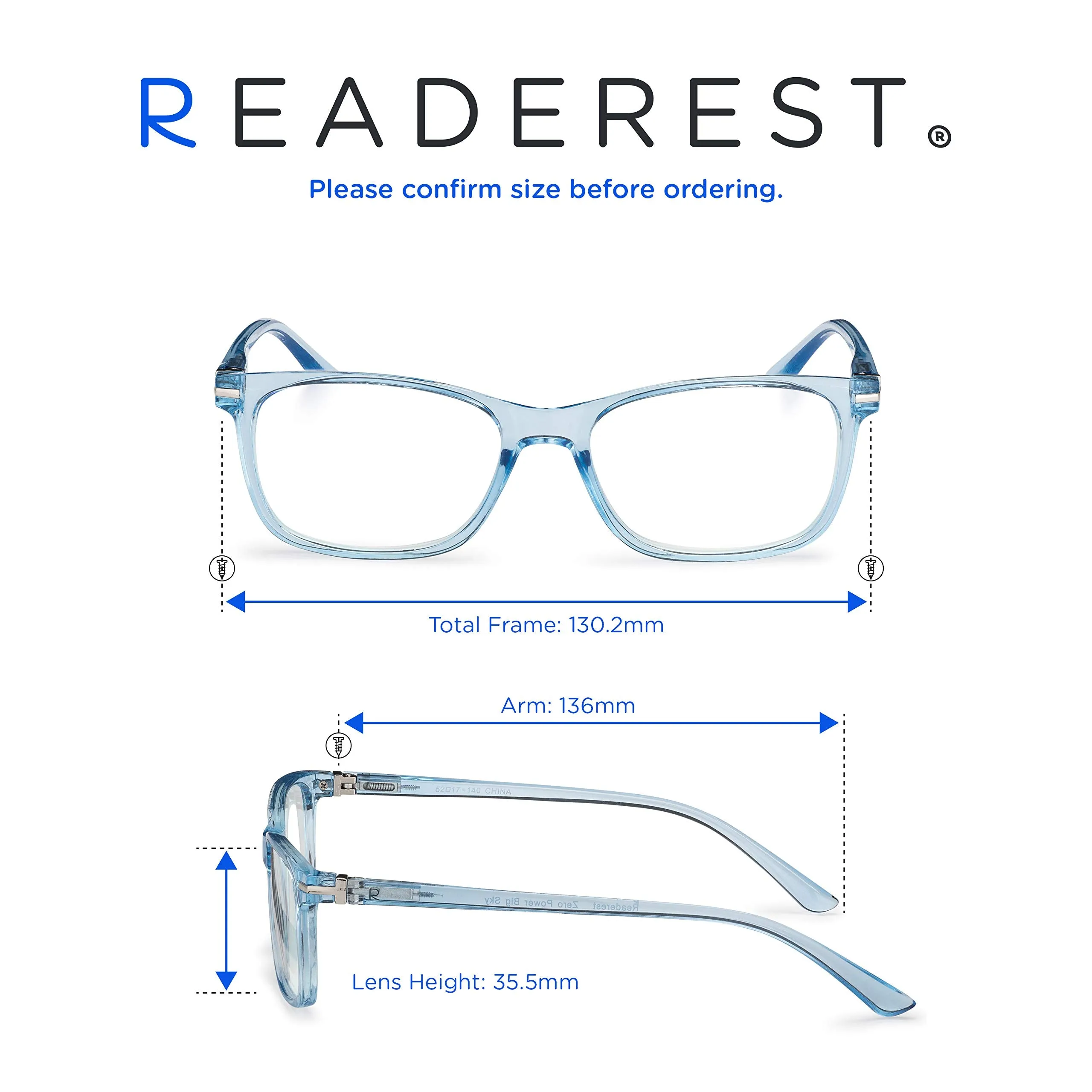 Blue-Light-Blocking-Reading-Glasses-Light-Blue-0-25-Magnification-Computer-Glasses