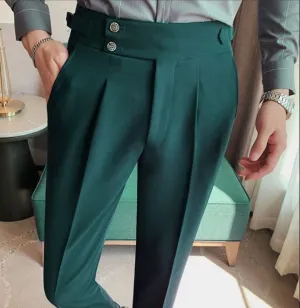 Bottle Green Signature Buttoned Gurkha Pants by Italian Vega®