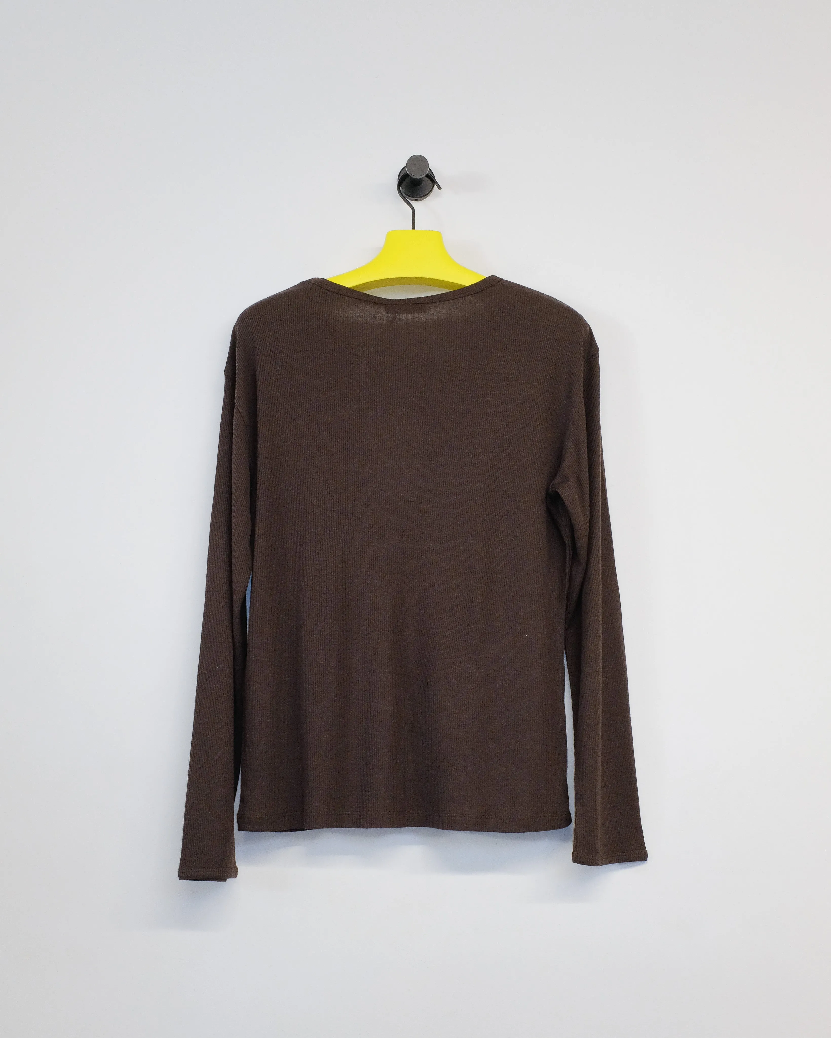 Brown Dias Cortez Long Sleeve Ribbed Tee