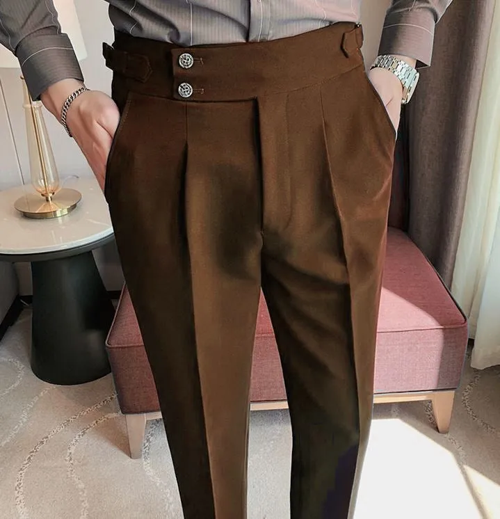 Brown Signature Buttoned Gurkha Pants by Italian Vega®