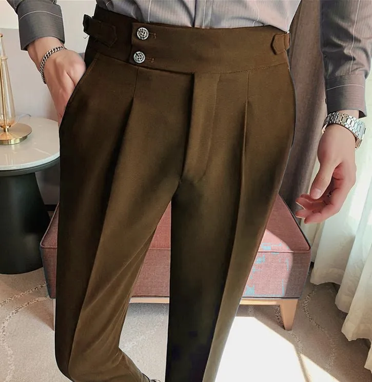 Brown Signature Buttoned Gurkha Pants by Italian Vega®