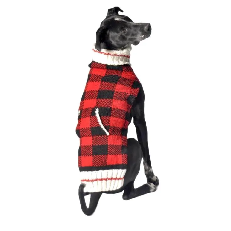 Buffalo Plaid Wool Dog Sweater