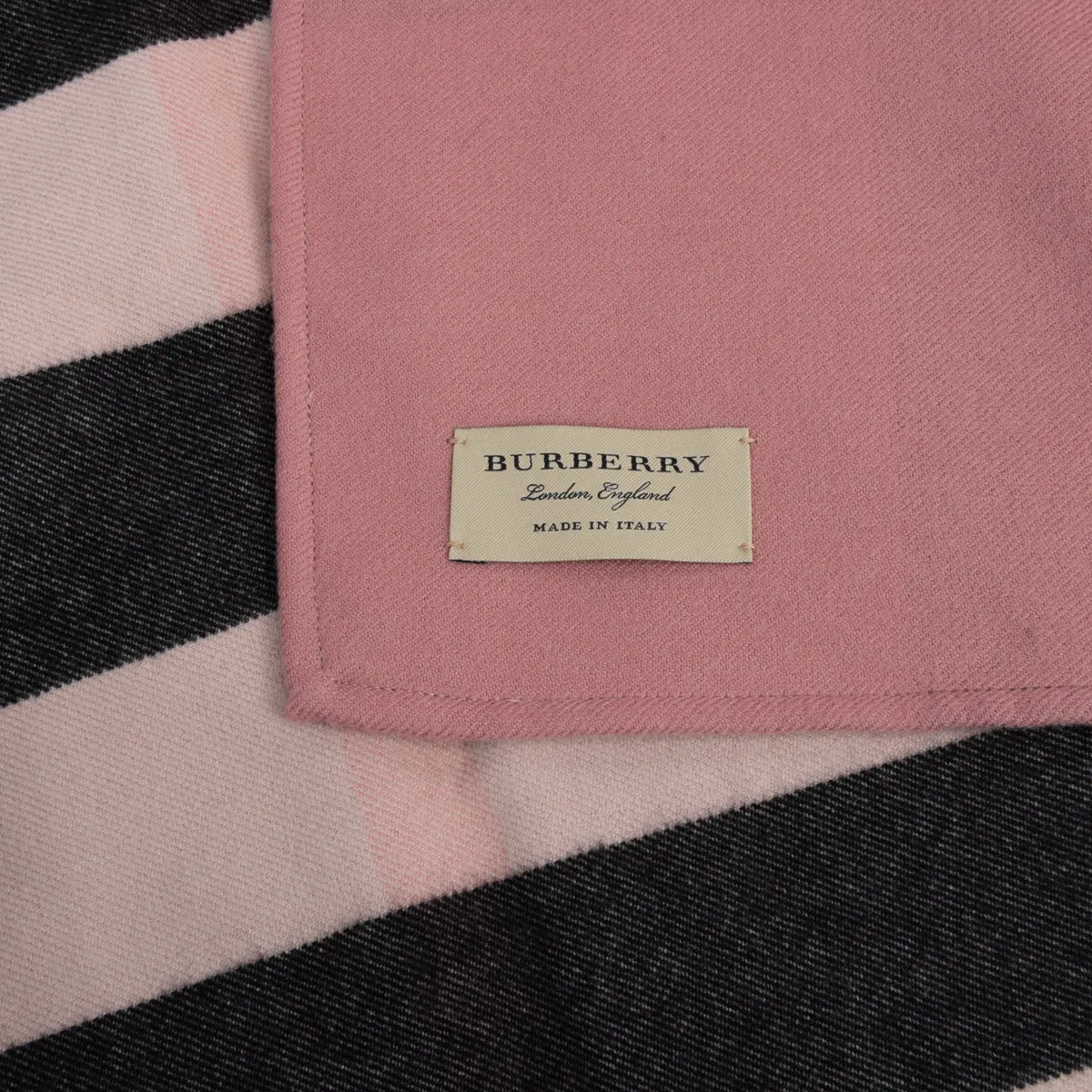 Burberry Pink Wool Reversible Check Poncho