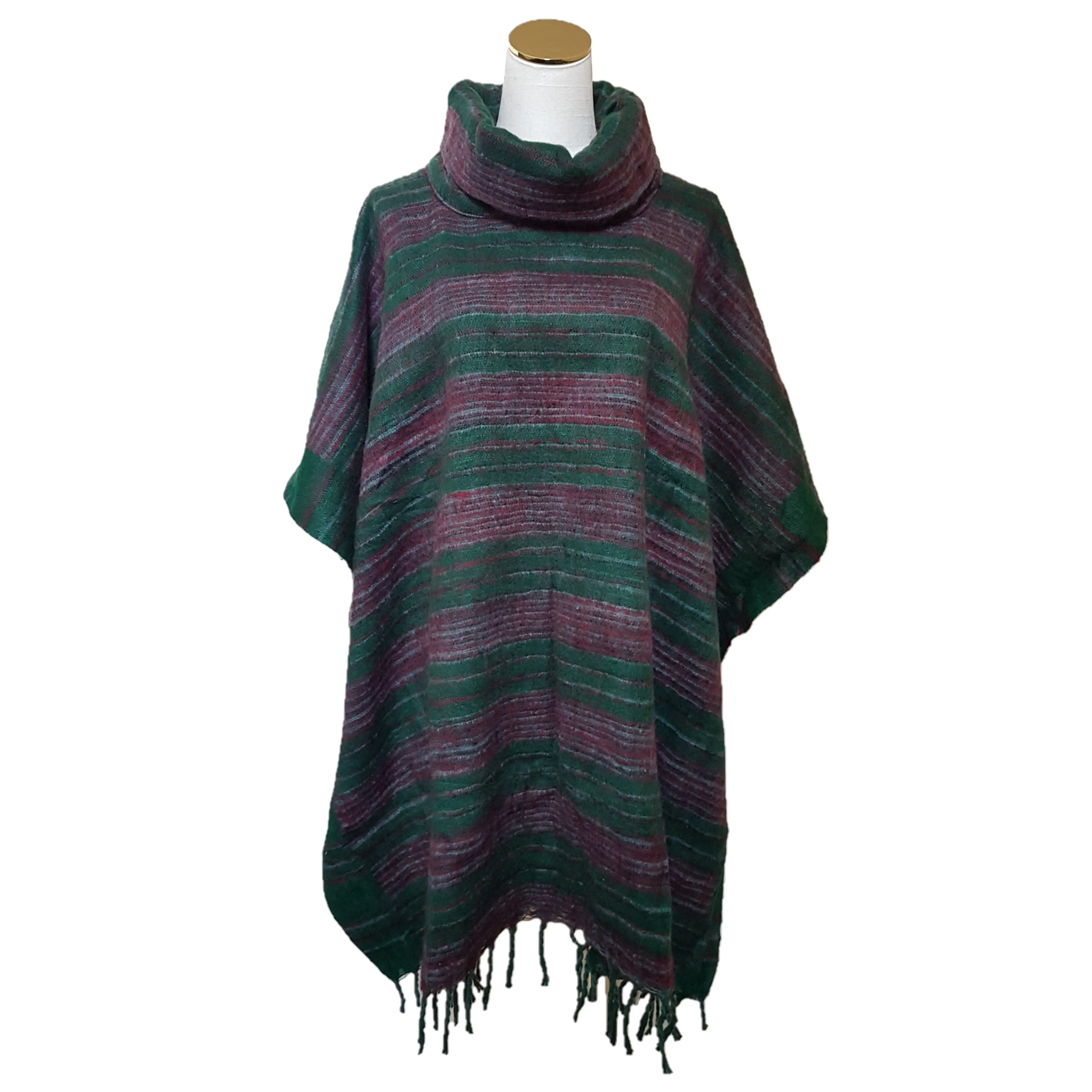 Cashmelon Roll-Neck Poncho - Choice Of Colours