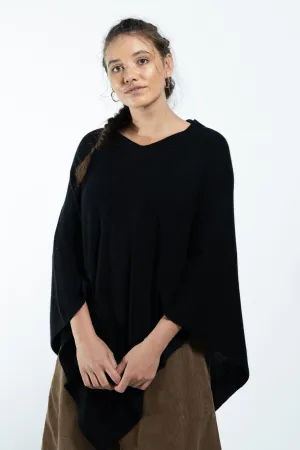 Cashmere Poncho - Black