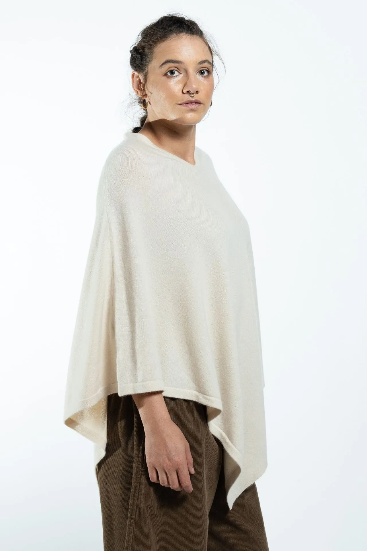 Cashmere Poncho - Oatmeal