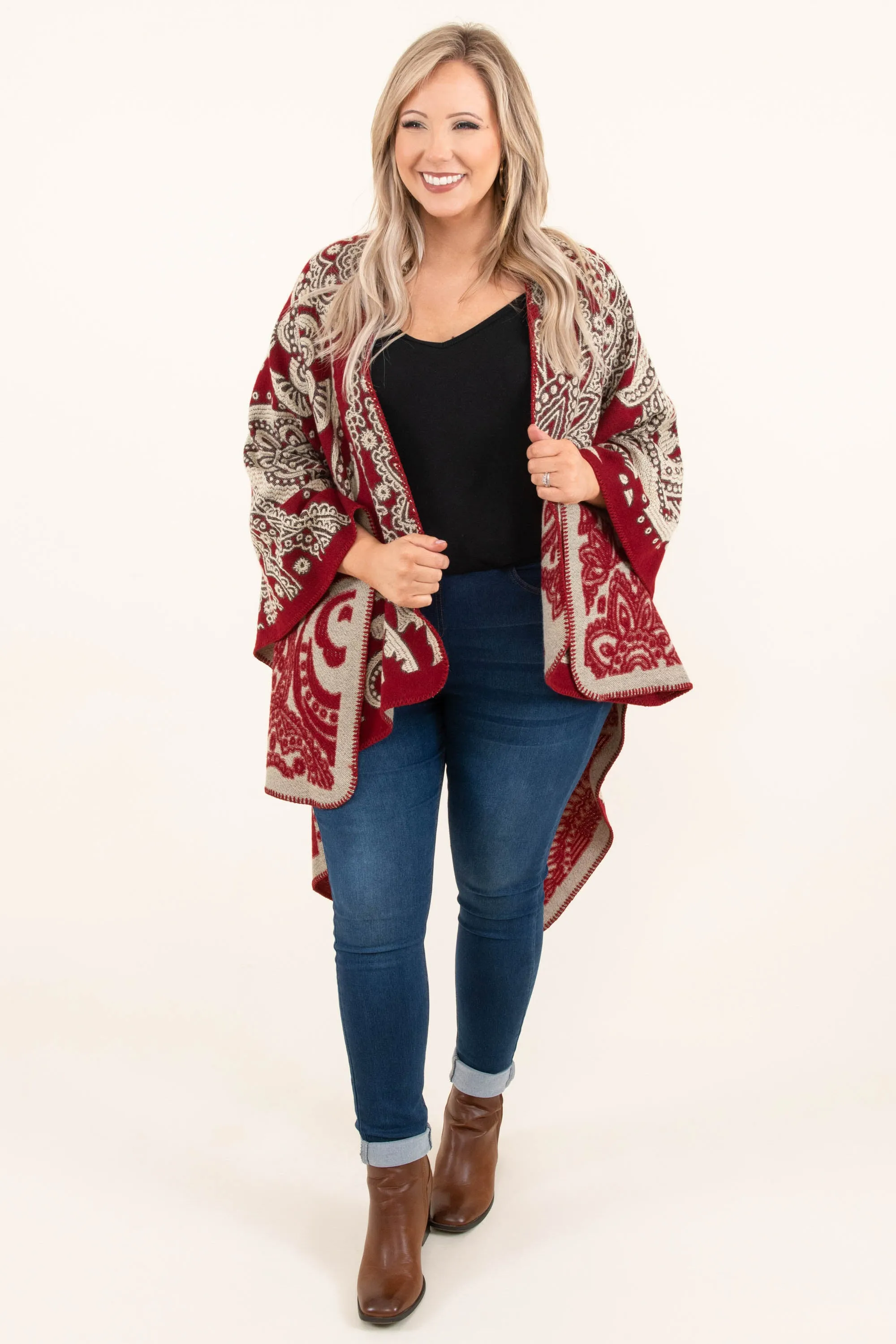 Castle Of Gold Poncho, Red