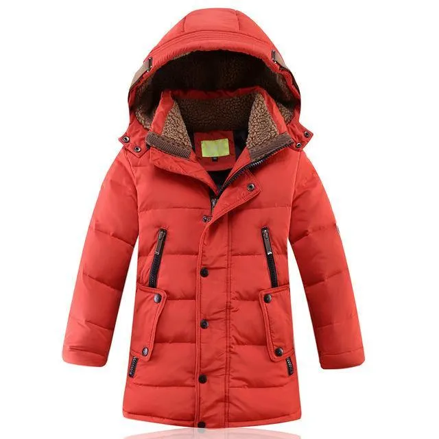 Children's Winter Duck Down Padded Big Boys Warm Winter Down Coat Thickening Outerwear Jacket