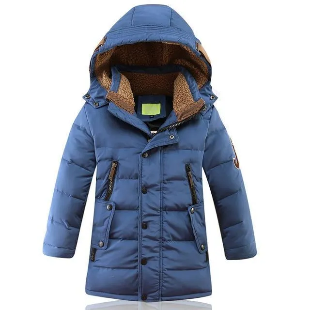 Children's Winter Duck Down Padded Big Boys Warm Winter Down Coat Thickening Outerwear Jacket