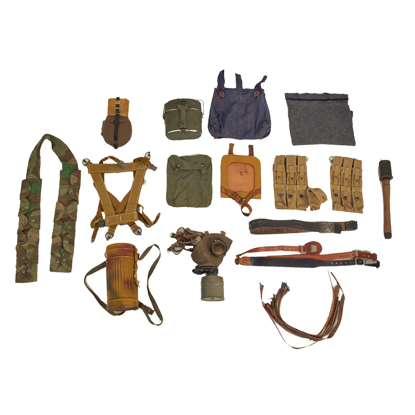 Collection of Reproduction WWII German Field Equipment - 20 Items