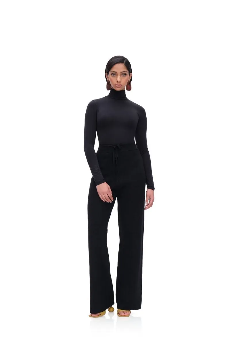 COLLO TURTLENECK MESH BODYSUIT IN ONYX