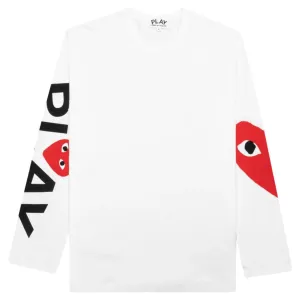 COMME DES GARÇONS PLAY BIG HEART LONG SLEEVE WHITE