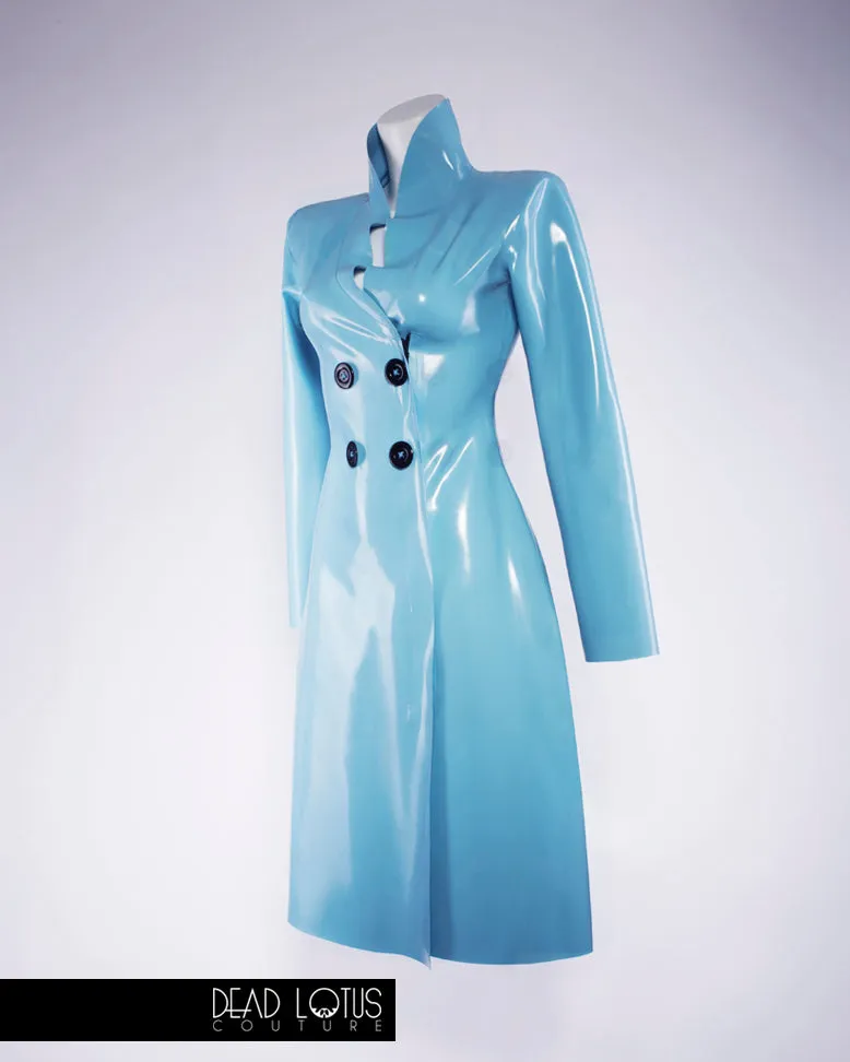 COMPLETE OUTFIT - PLUVIA Latex Classic Trench Coat with Wrist Gloves