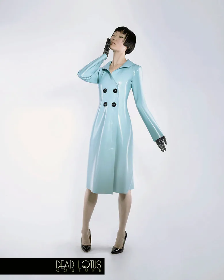 COMPLETE OUTFIT - PLUVIA Latex Classic Trench Coat with Wrist Gloves