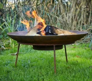 Corten Steel Fire Bowl with Stand