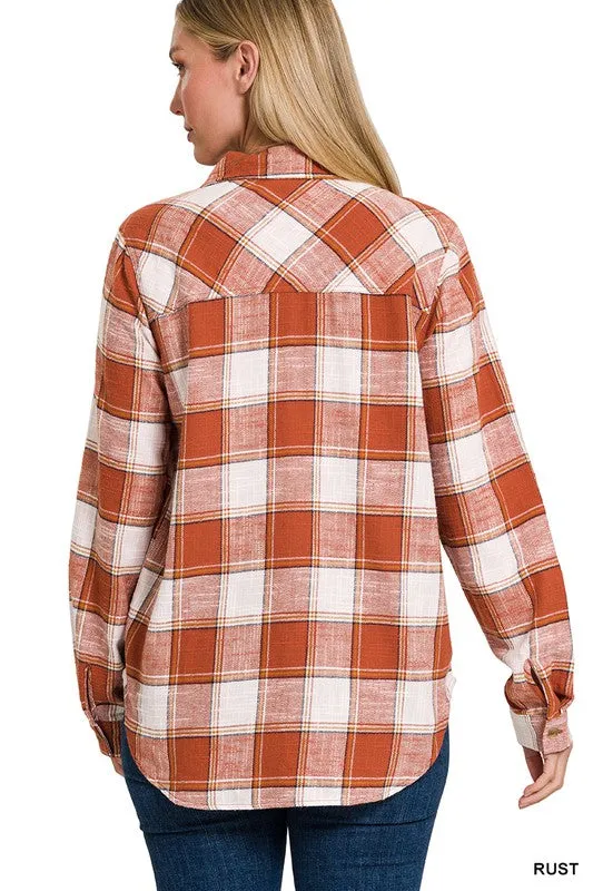 Cotton Plaid Shacket